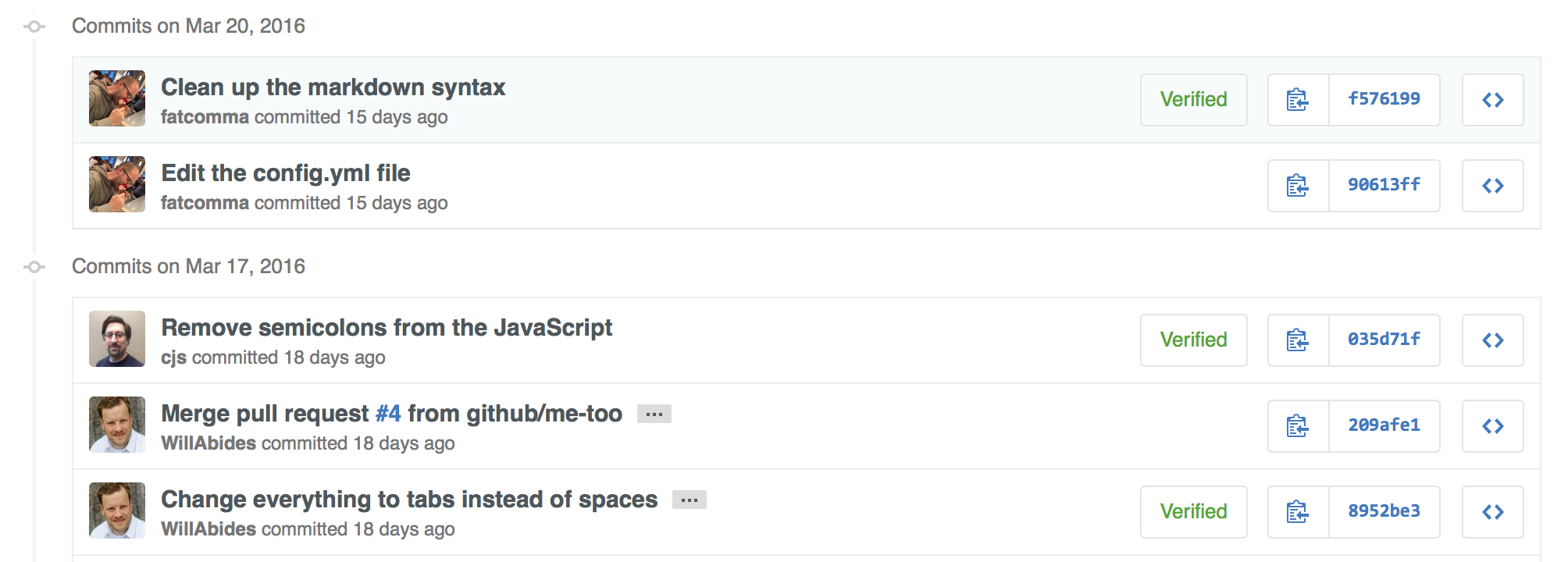 GitHub verified commit